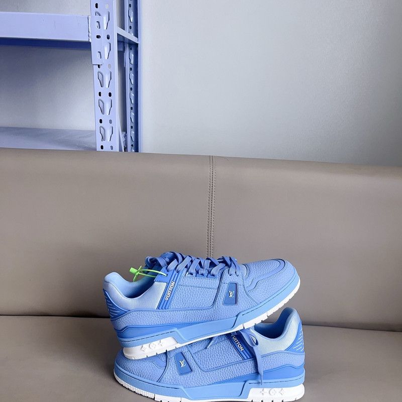 Louis Vuitton Louis Vuitton Blue Trainer Low-Top Sneakers for Women 0079 Size US 10 / IT 40 - 8 Thumbnail