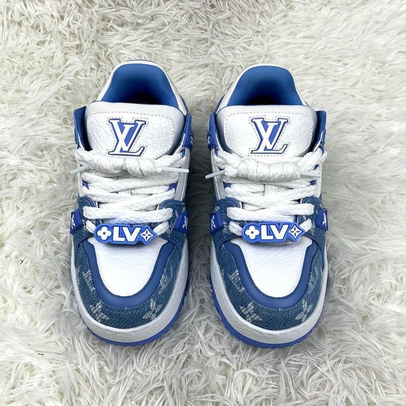 Louis Vuitton Louis Vuitton Trainer Maxi Blue Low-Top Sneakers 0079 Size US 5 / IT 35 - 2 Thumbnail