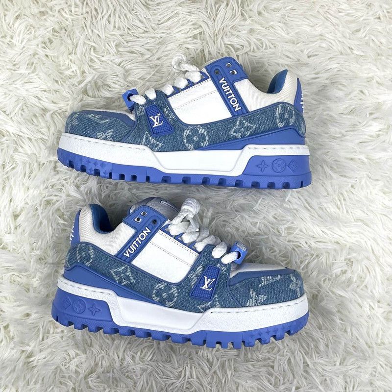 Louis Vuitton Louis Vuitton Trainer Maxi Blue Low-Top Sneakers 0079 Size US 5 / IT 35 - 8 Thumbnail