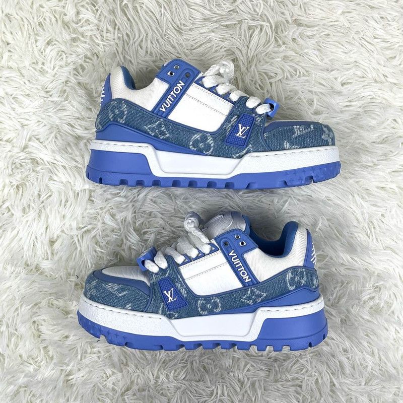 Louis Vuitton Louis Vuitton Trainer Maxi Blue Low-Top Sneakers 0079 Size US 5 / IT 35 - 7 Thumbnail