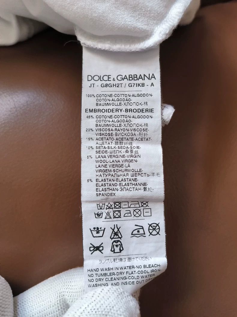 Dolce & Gabbana Dolce & Gabbana Embroidered White T-shirt Size US M / EU 48-50 / 2 - 6 Thumbnail