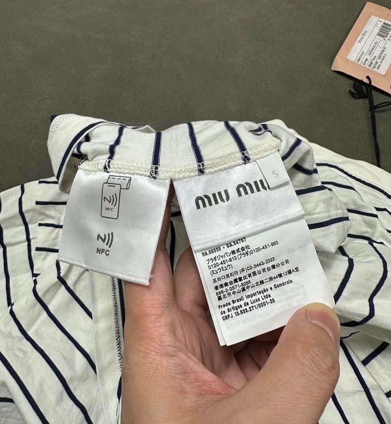 Miu Miu MIU MIU Striped Loose Short Sleeve Top Size US S / EU 44-46 / 1 - 7 Thumbnail