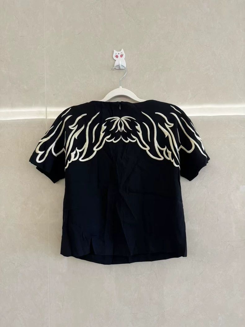 Valentino Valentino Black Short Sleeve Top Size US M / EU 48-50 / 2 - 2 Thumbnail