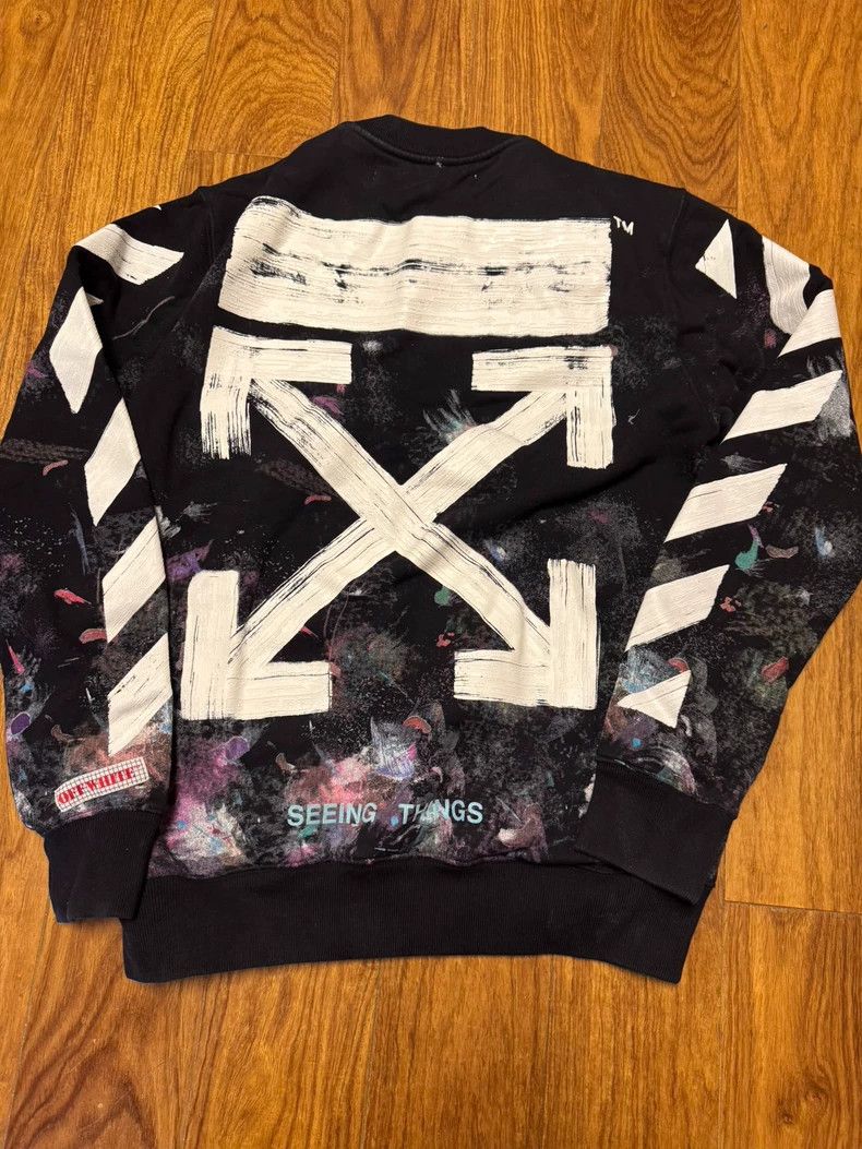 Vintage Off-White Printed Oversized Sweatshirt Size US S / EU 44-46 / 1 - 2 Thumbnail