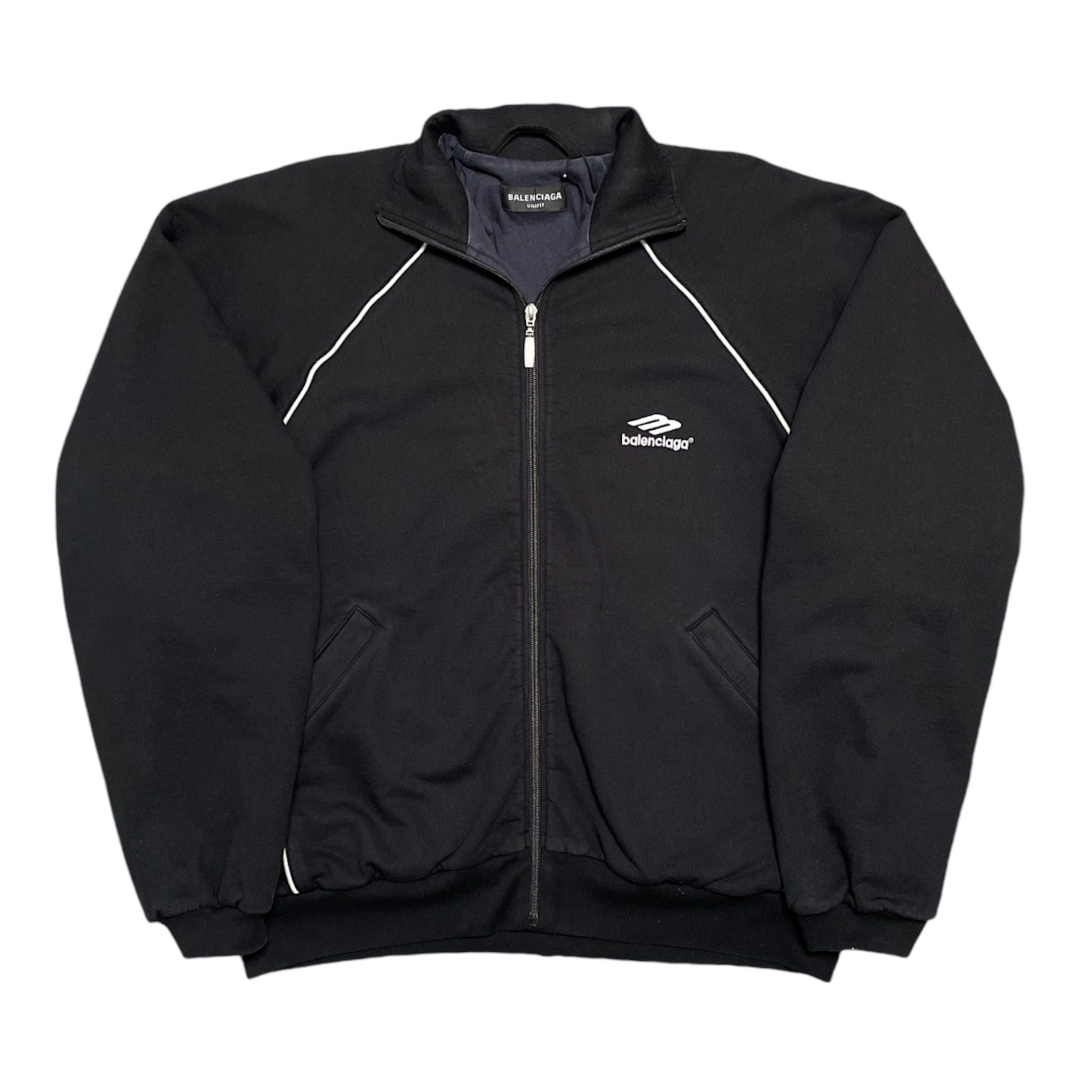 Balenciaga 🔴soccer zip-up track jacket black | Grailed