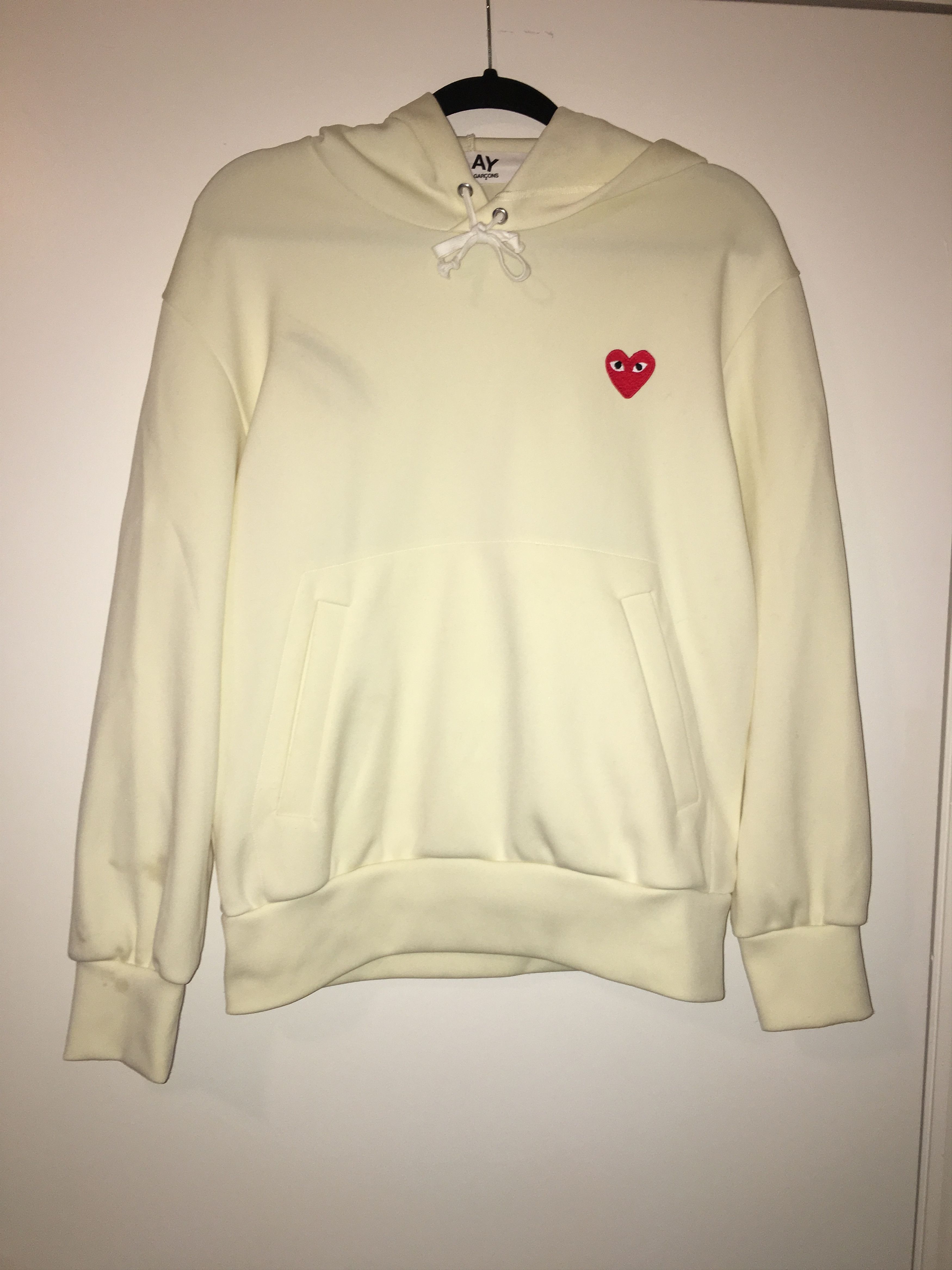 Comme des Garcons Cdg play Ivory hoodie | Grailed