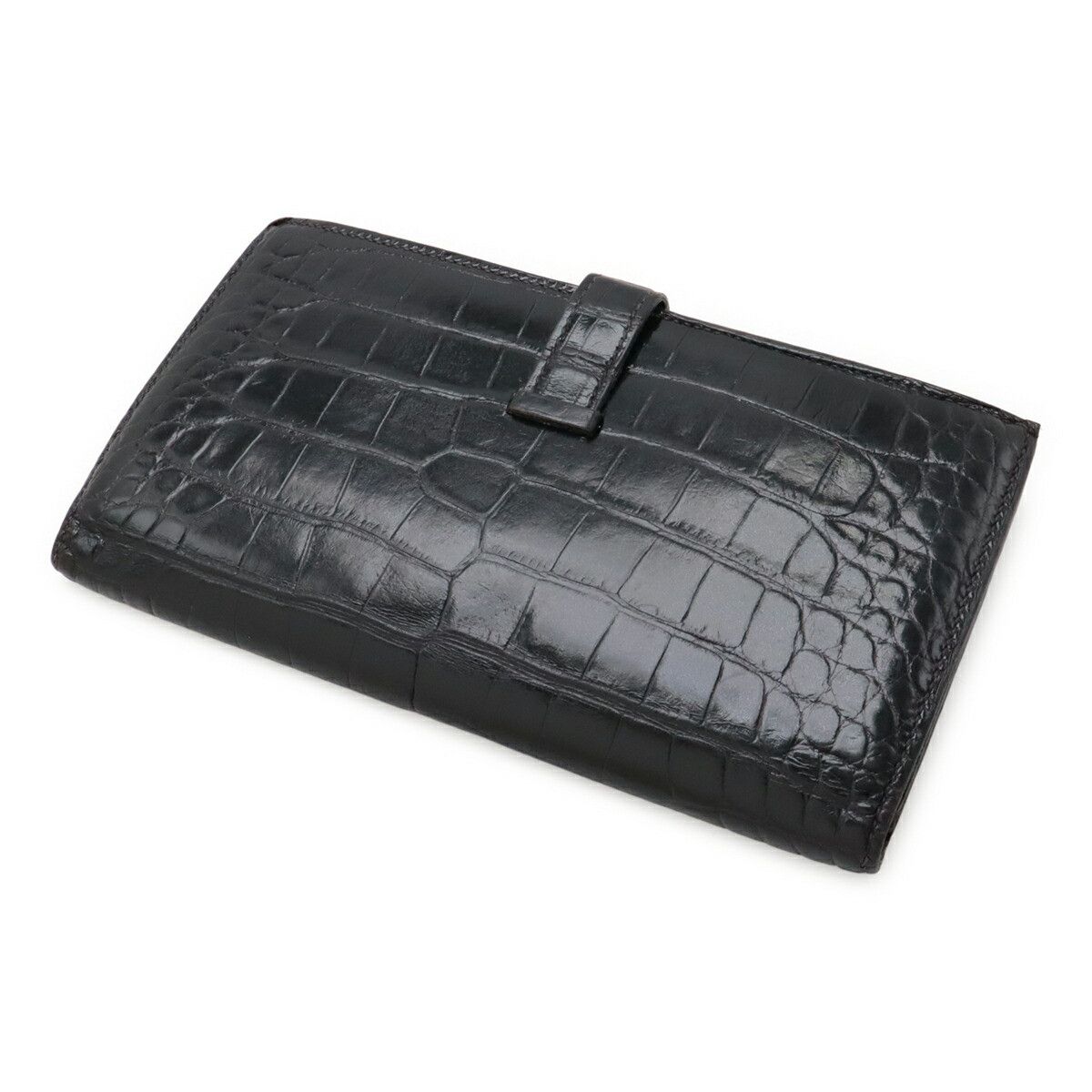 Hermes Hermes Hermes BEARN SOUFFLET Alligator Long Wallet Leather Long Wallet Stamp T (2015) Size ONE SIZE - 2 Thumbnail