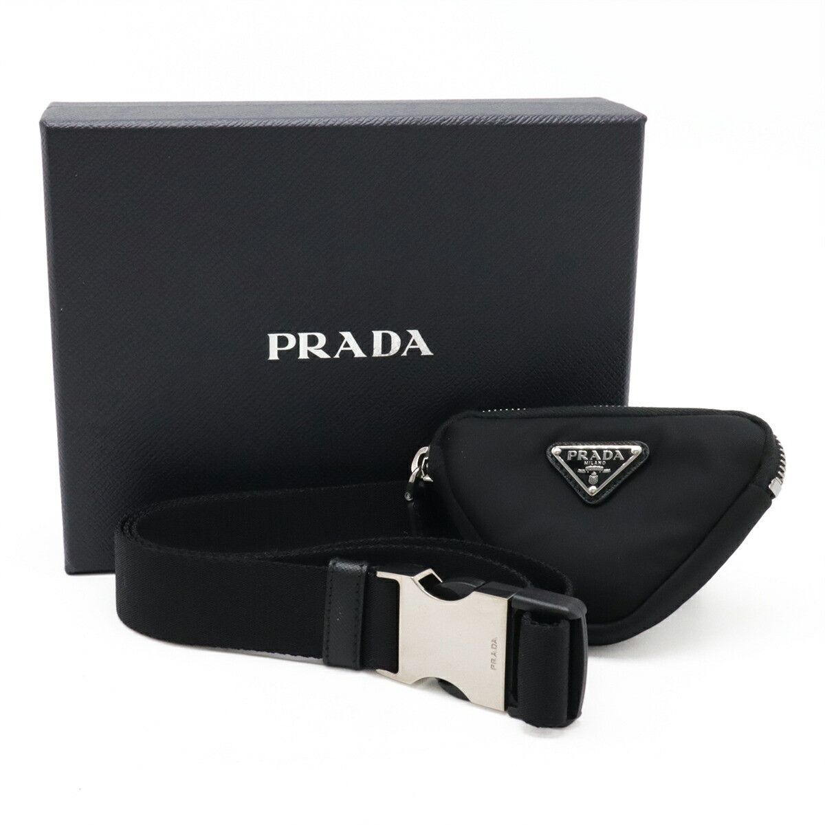 Prada Prada Prada Triangle Logo Re-Nylon Leather Belt Leather Other Size ONE SIZE - 7 Thumbnail