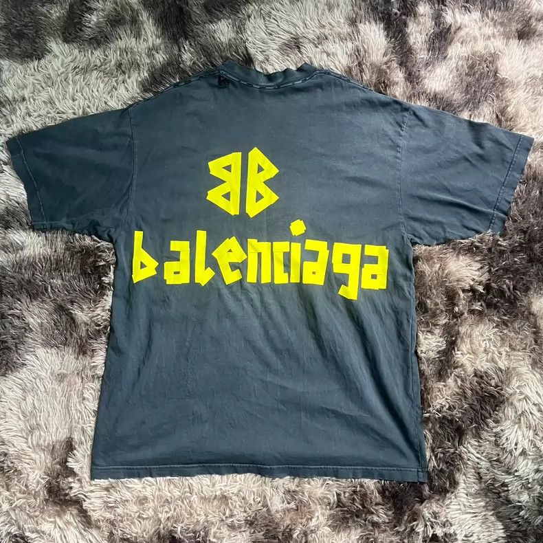 Balenciaga Balenciaga Washed Distressed Short Sleeve Tee Size US XS / EU 42 / 0 - 3 Thumbnail