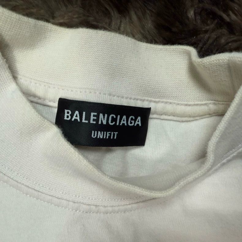 Balenciaga Balenciaga White Covered Tape Short Sleeve Tee Size US M / EU 48-50 / 2 - 3 Thumbnail