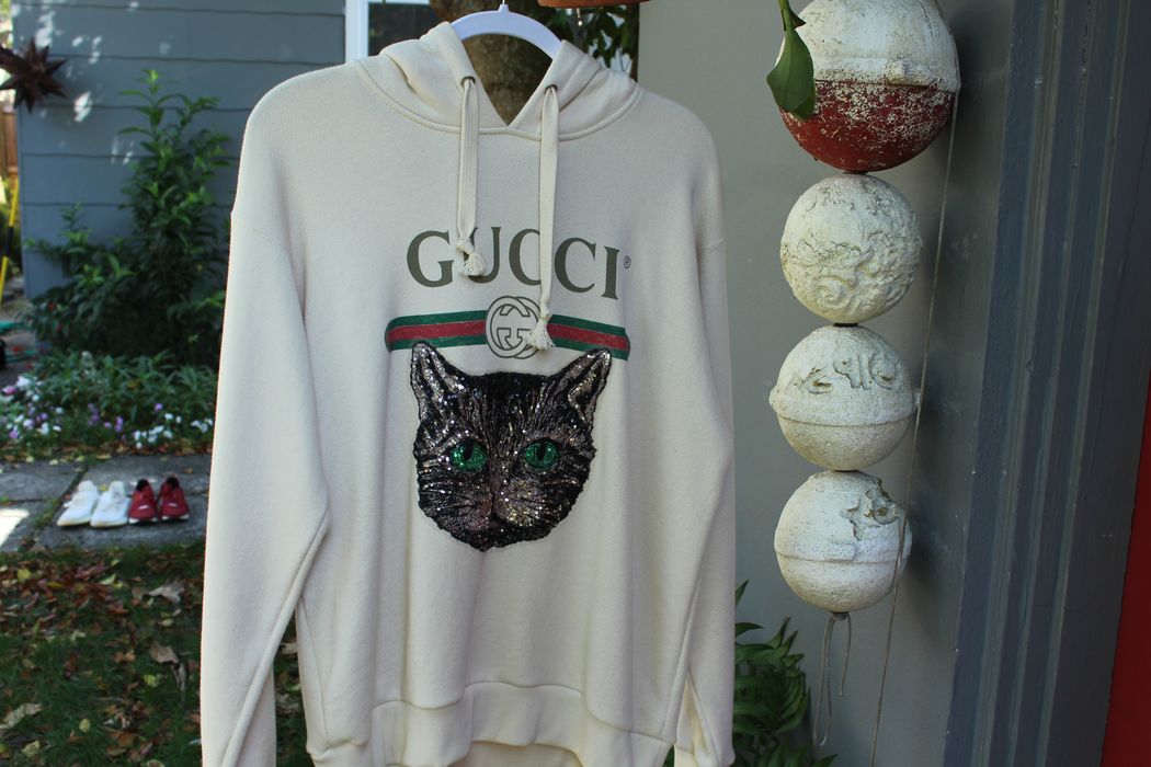 Gucci sequin hot sale cat hoodie