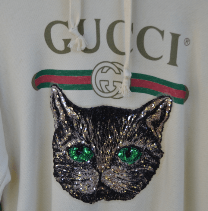 Gucci Gucci Sequin Cat Hoodie Grailed