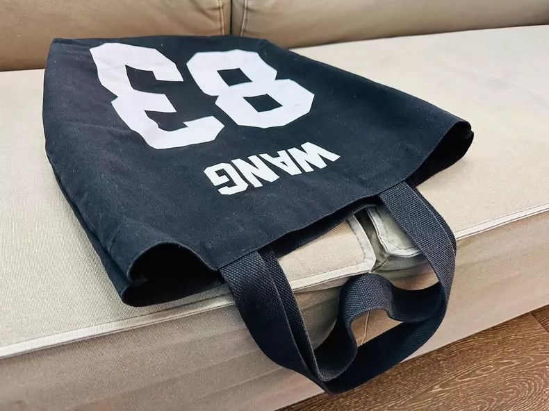 Japanese Brand Black Tote Bag with 83 and Wang Size ONE SIZE - 7 Thumbnail