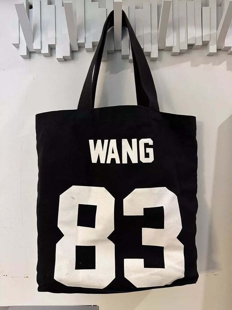 Japanese Brand Black Tote Bag with 83 and Wang Size ONE SIZE - 9 Thumbnail