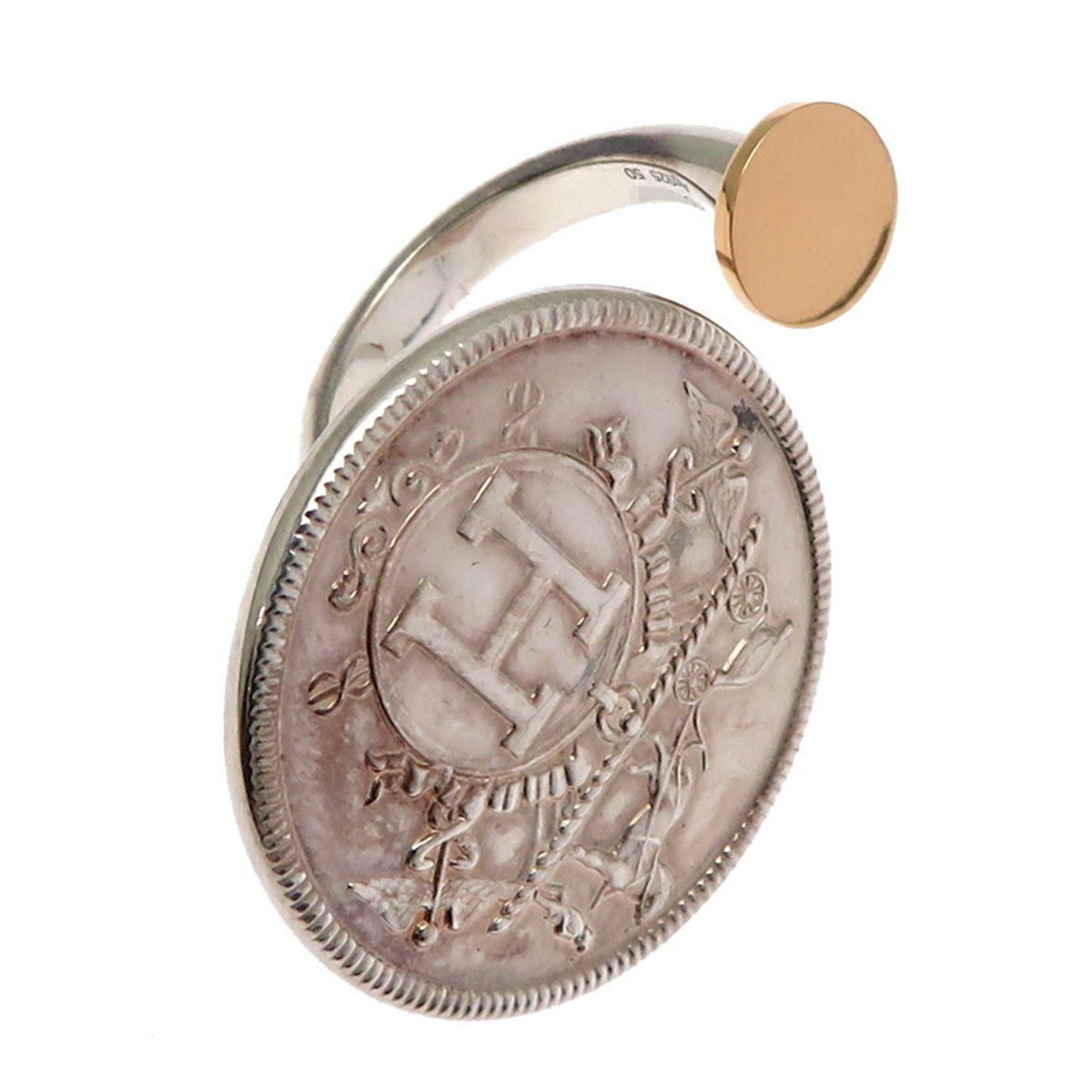 Hermes Hermes #50 SV925 Exlibris Ladies Ring, Silver 925, Size 9.5 Size ONE SIZE - 2 Thumbnail