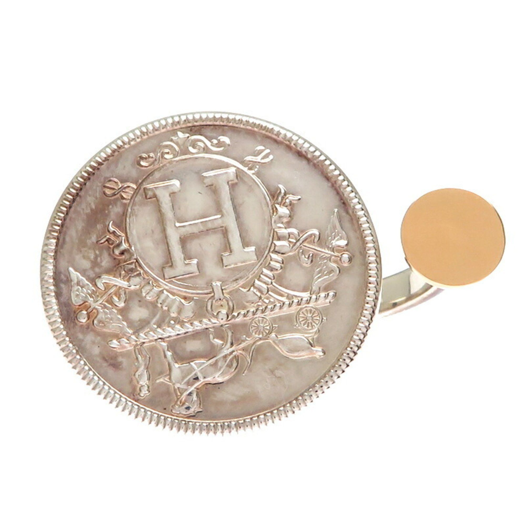 Hermes Hermes #50 SV925 Exlibris Ladies Ring, Silver 925, Size 9.5 Size ONE SIZE - 4 Thumbnail