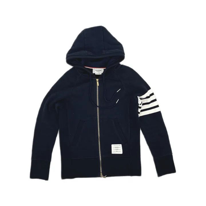 Thom Browne TB Classic Spring Hooded Zip Sweatshirt 0079 Size US M / EU 48-50 / 2 - 2 Thumbnail