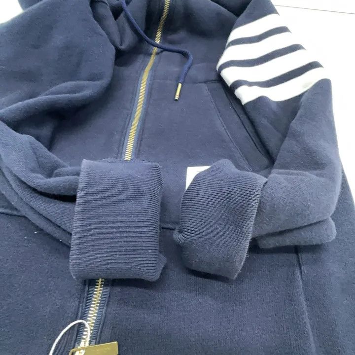 Thom Browne TB Classic Spring Hooded Zip Sweatshirt 0079 Size US M / EU 48-50 / 2 - 16 Thumbnail