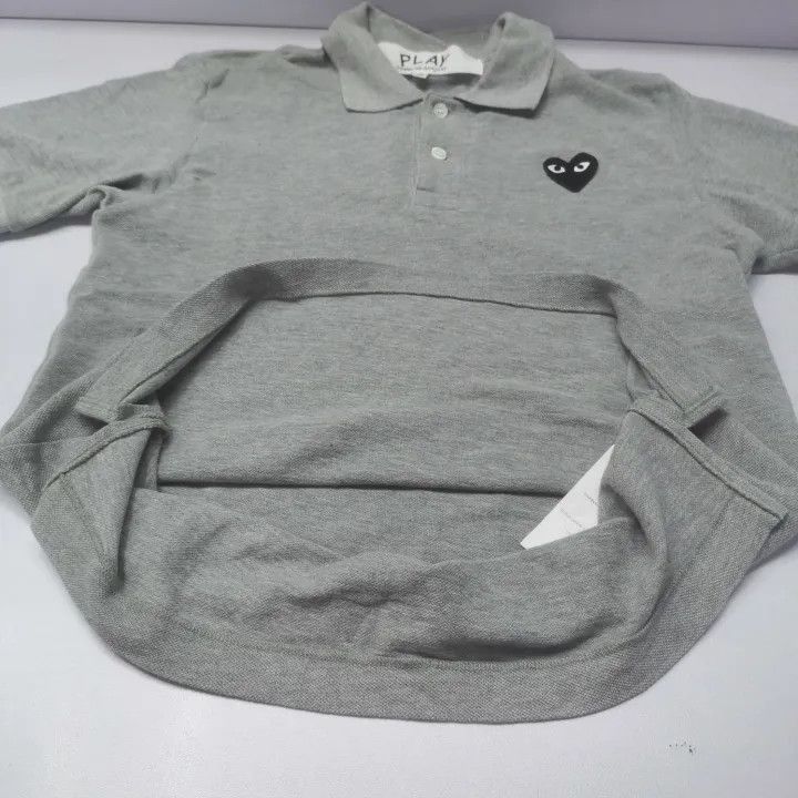 Comme des Garcons PLAY Comme des Garçons Play Gray Logo Polo Shirt 0079 Size US XS / EU 42 / 0 - 12 Thumbnail