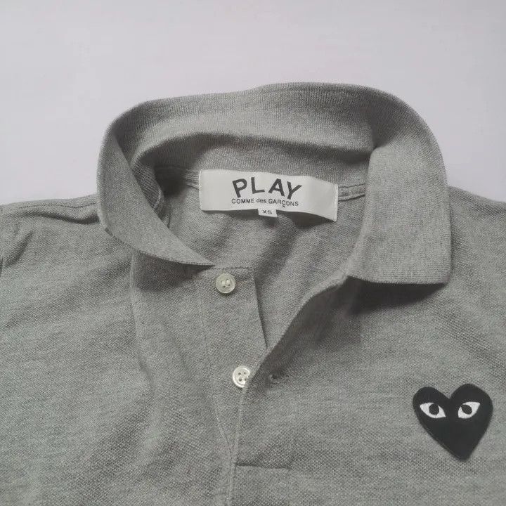 Comme des Garcons PLAY Comme des Garçons Play Gray Logo Polo Shirt 0079 Size US XS / EU 42 / 0 - 9 Thumbnail