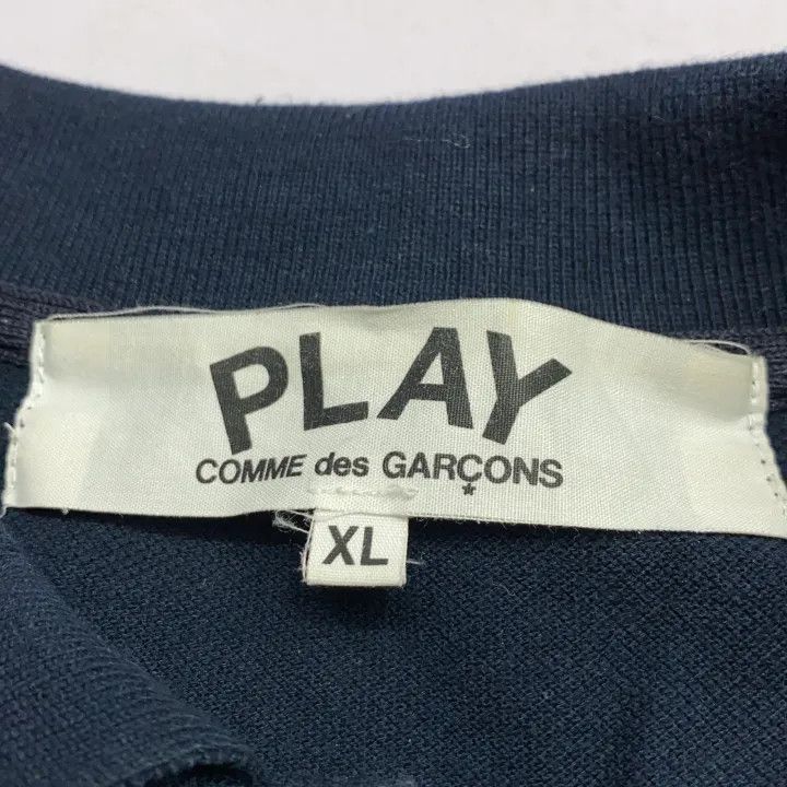 Comme des Garcons Comme des Garçons Play Navy Heart Polo Shirt 0079 Size US XL / EU 56 / 4 - 5 Thumbnail
