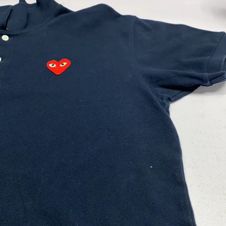 Comme des Garcons Comme des Garçons Play Navy Heart Polo Shirt 0079 Size US XL / EU 56 / 4 - 8 Thumbnail