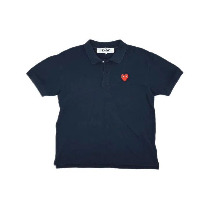 Comme des Garcons Comme des Garçons Play Navy Heart Polo Shirt 0079 Size US XL / EU 56 / 4 - 2 Thumbnail