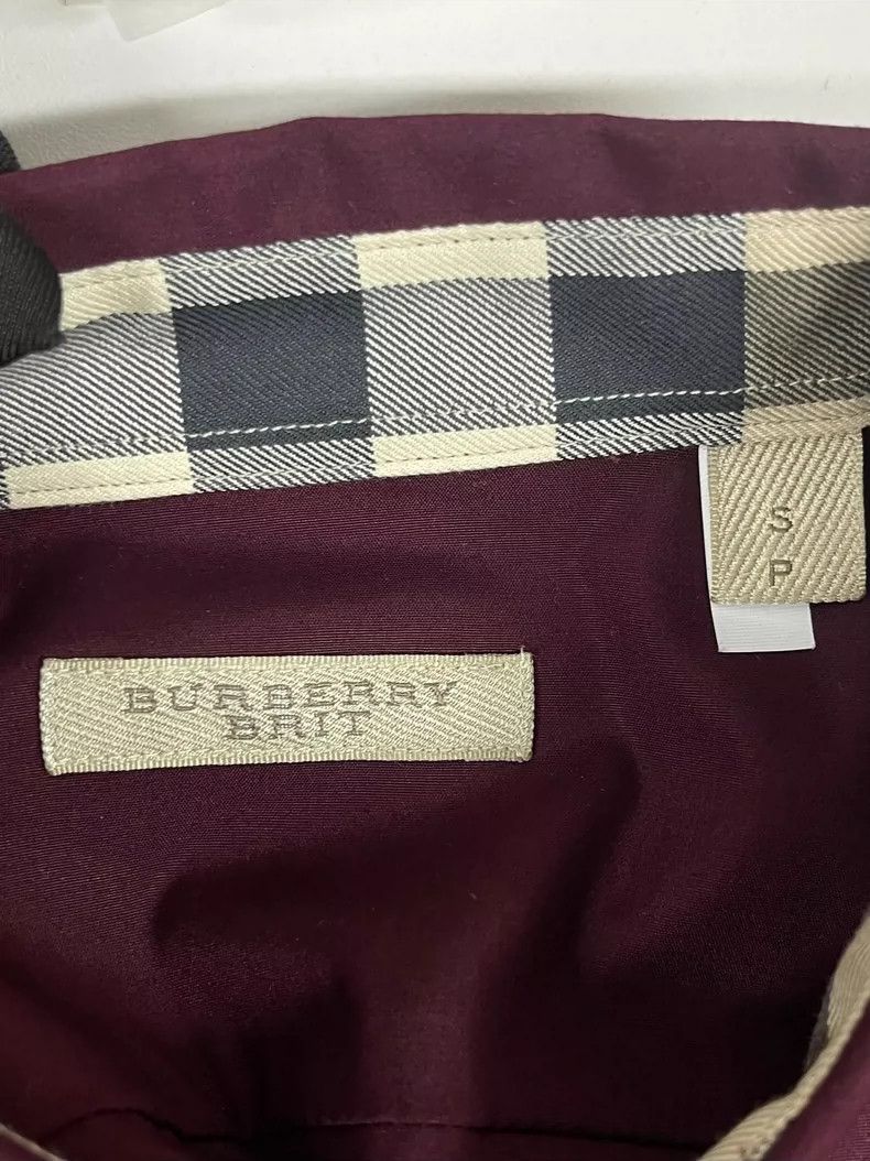 Burberry Burberry Burgundy Long Sleeve Shirt Size US S / EU 44-46 / 1 - 6 Thumbnail