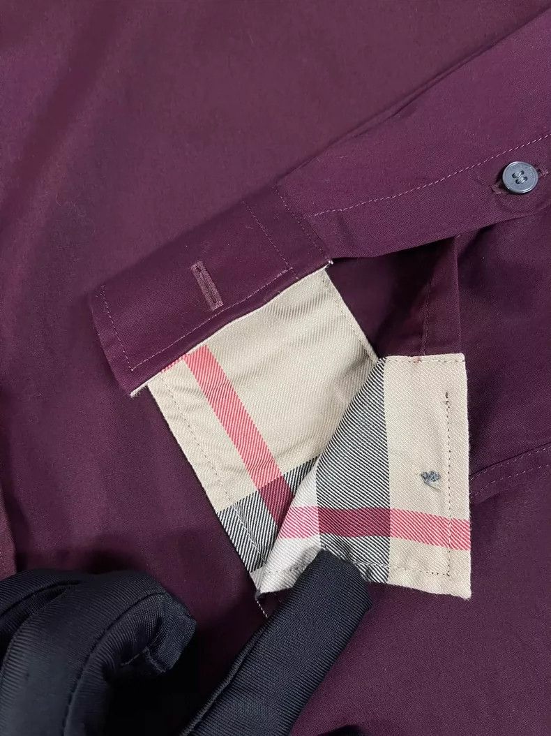 Burberry Burberry Burgundy Long Sleeve Shirt Size US S / EU 44-46 / 1 - 4 Thumbnail