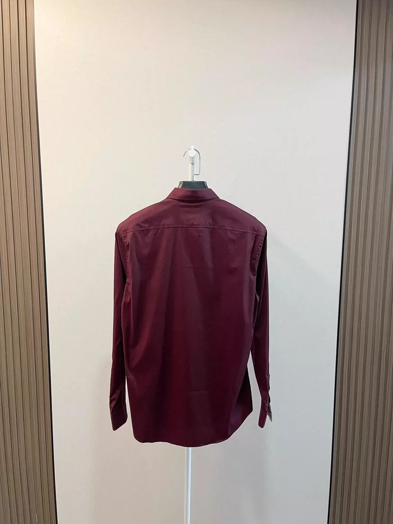 Burberry Burberry Burgundy Long Sleeve Shirt Size US S / EU 44-46 / 1 - 2 Thumbnail