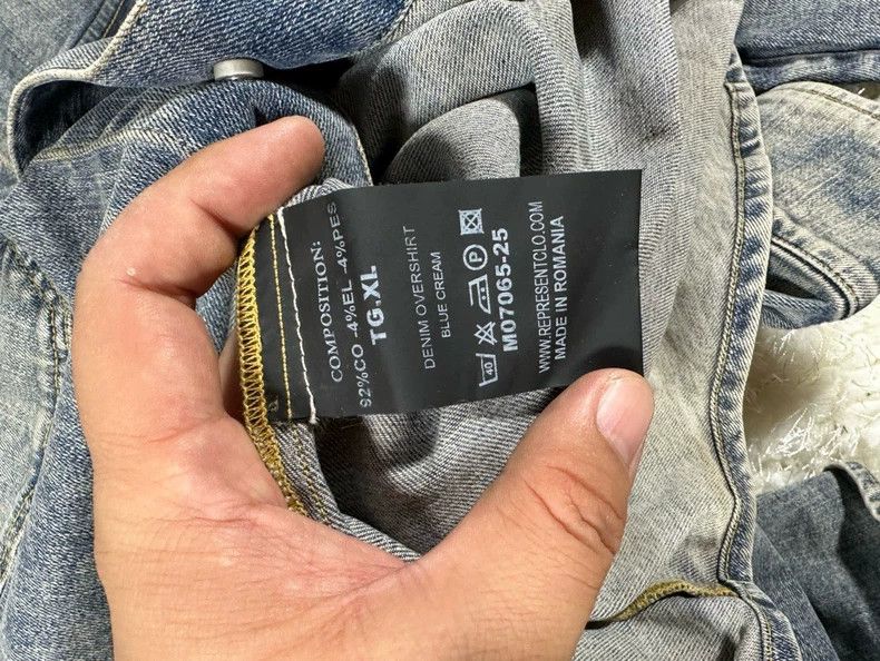 Japanese Brand REPRESENT washed denim shirt Size US XL / EU 56 / 4 - 4 Thumbnail