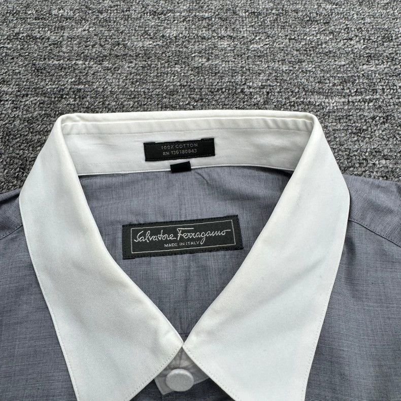 Salvatore Ferragamo Ferragamo contrast collar long sleeve shirt Size US M / EU 48-50 / 2 - 4 Thumbnail