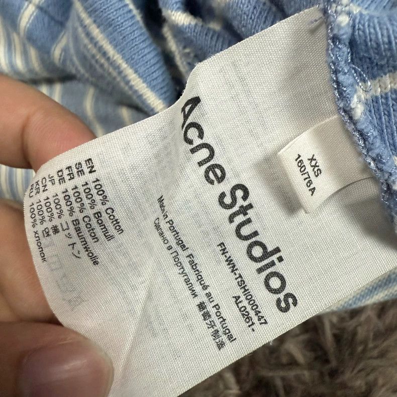 Acne Studios Distressed Striped Long-Sleeve Polo Shirt Size US XXS / EU 40 - 4 Thumbnail