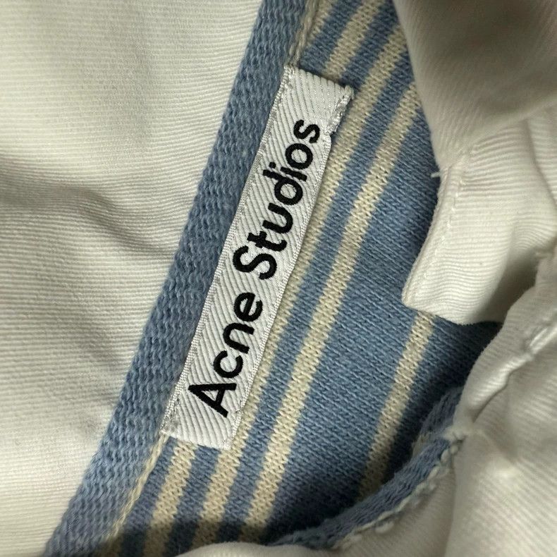 Acne Studios Distressed Striped Long-Sleeve Polo Shirt Size US XXS / EU 40 - 2 Thumbnail