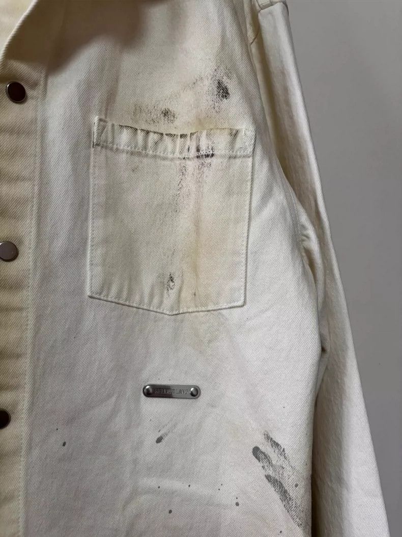 Helmut Lang Helmut Lang Distressed Ink White Shirt Jacket Size US XL / EU 56 / 4 - 2 Thumbnail