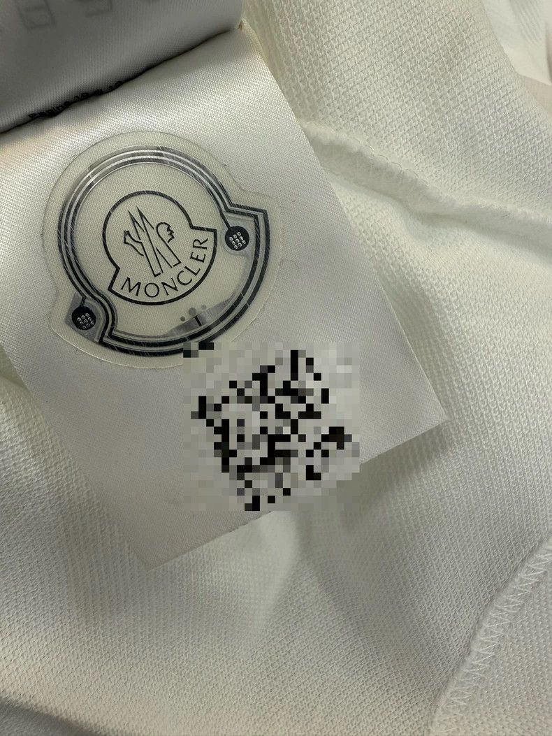 Moncler Moncler Men's White Striped Short Sleeve Polo Size US L / EU 52-54 / 3 - 6 Thumbnail
