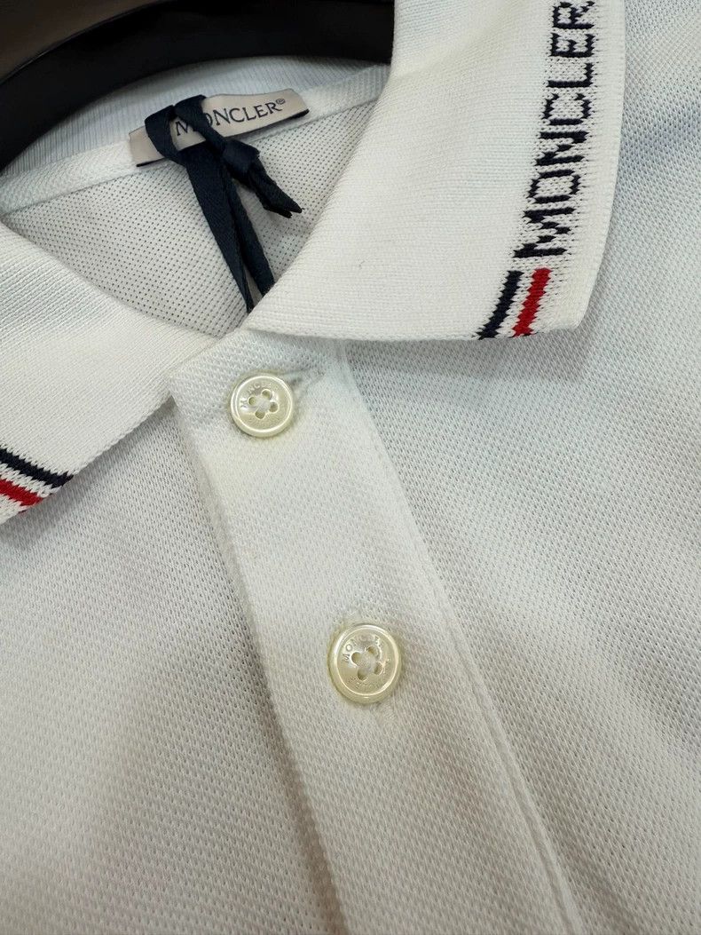 Moncler Moncler Men's White Striped Short Sleeve Polo Size US L / EU 52-54 / 3 - 4 Thumbnail