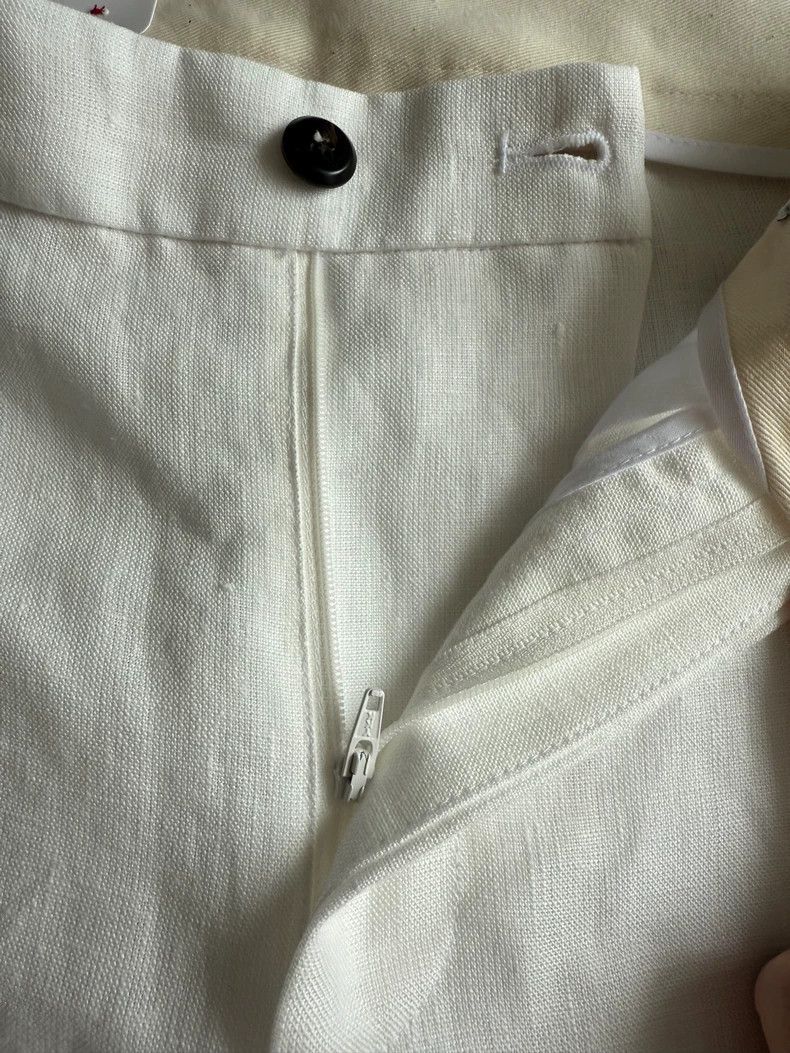 Ermenegildo Zegna Eleventy Men's White Linen Shorts Size US 33 - 9 Thumbnail