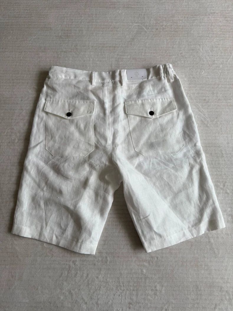Ermenegildo Zegna Eleventy Men's White Linen Shorts Size US 33 - 3 Thumbnail