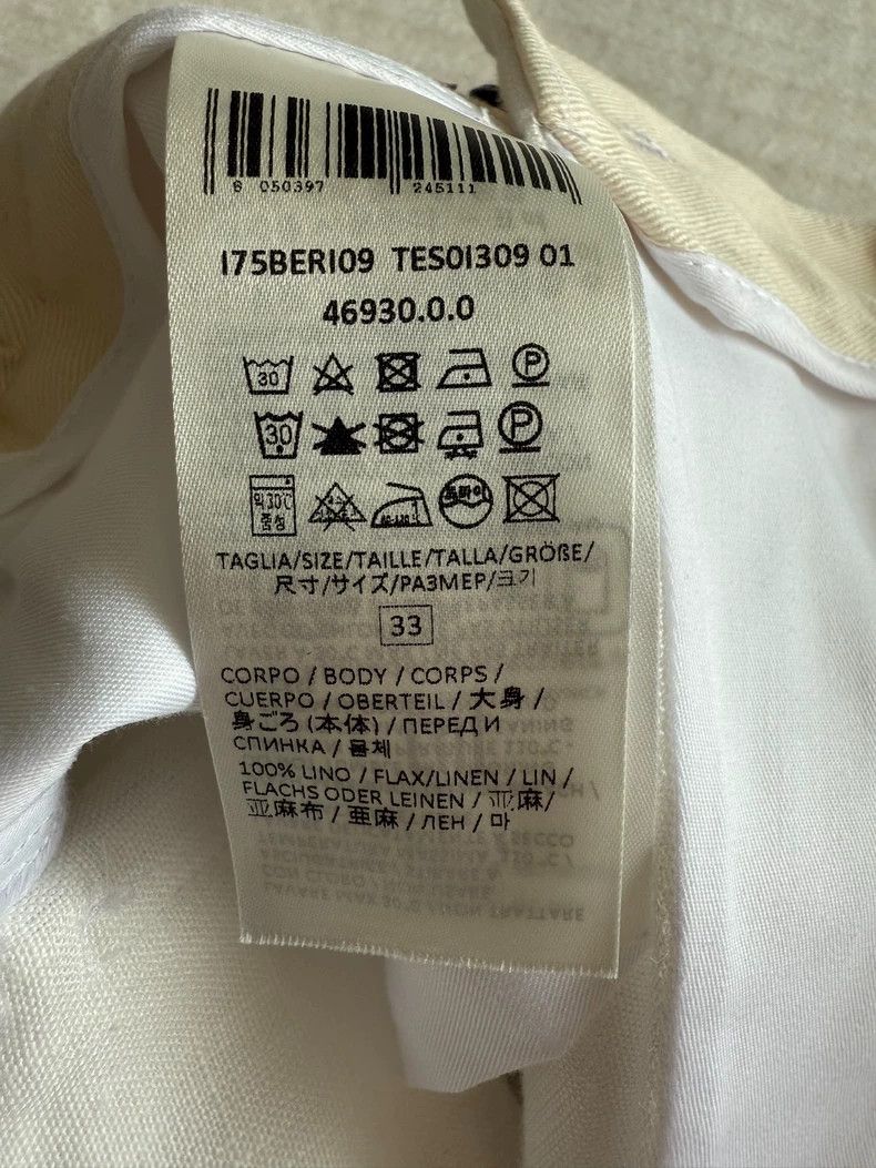 Ermenegildo Zegna Eleventy Men's White Linen Shorts Size US 33 - 7 Thumbnail