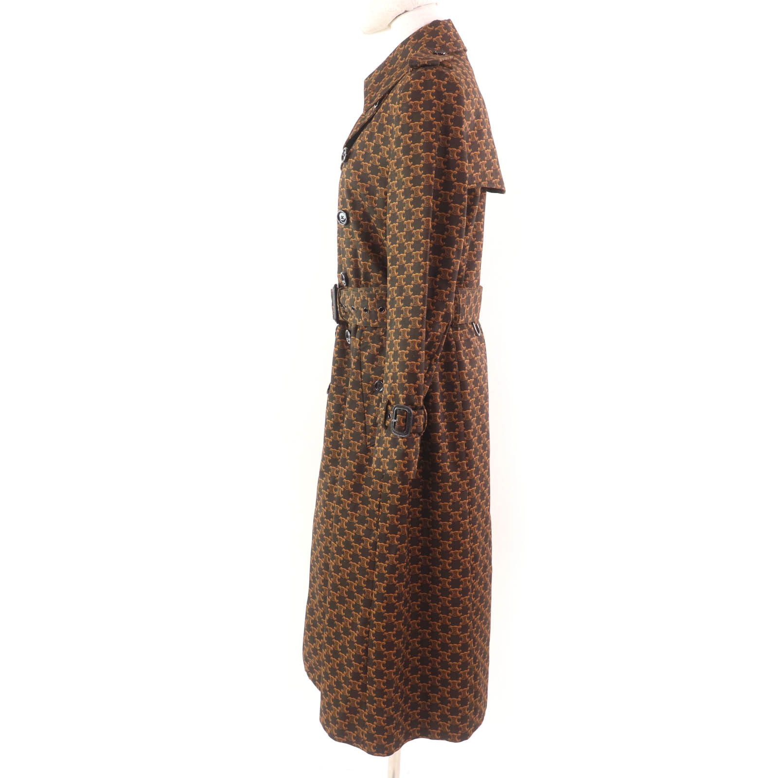 Celine Celine Celine TriomphePattern Cotton Trench Coat Cotton Outerwear 2M398267M Size ONE SIZE - 2 Thumbnail