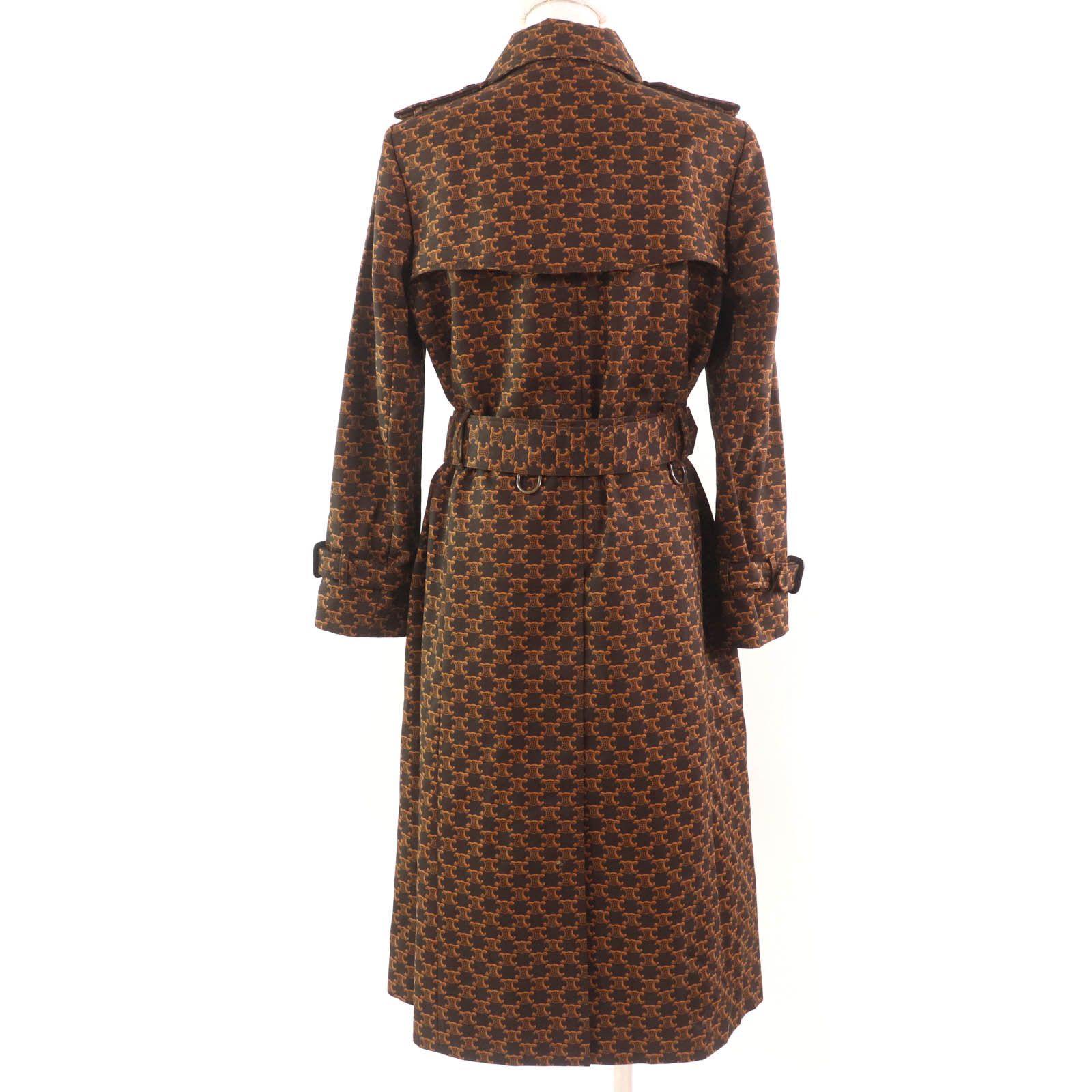 Celine Celine Celine TriomphePattern Cotton Trench Coat Cotton Outerwear 2M398267M Size ONE SIZE - 3 Thumbnail