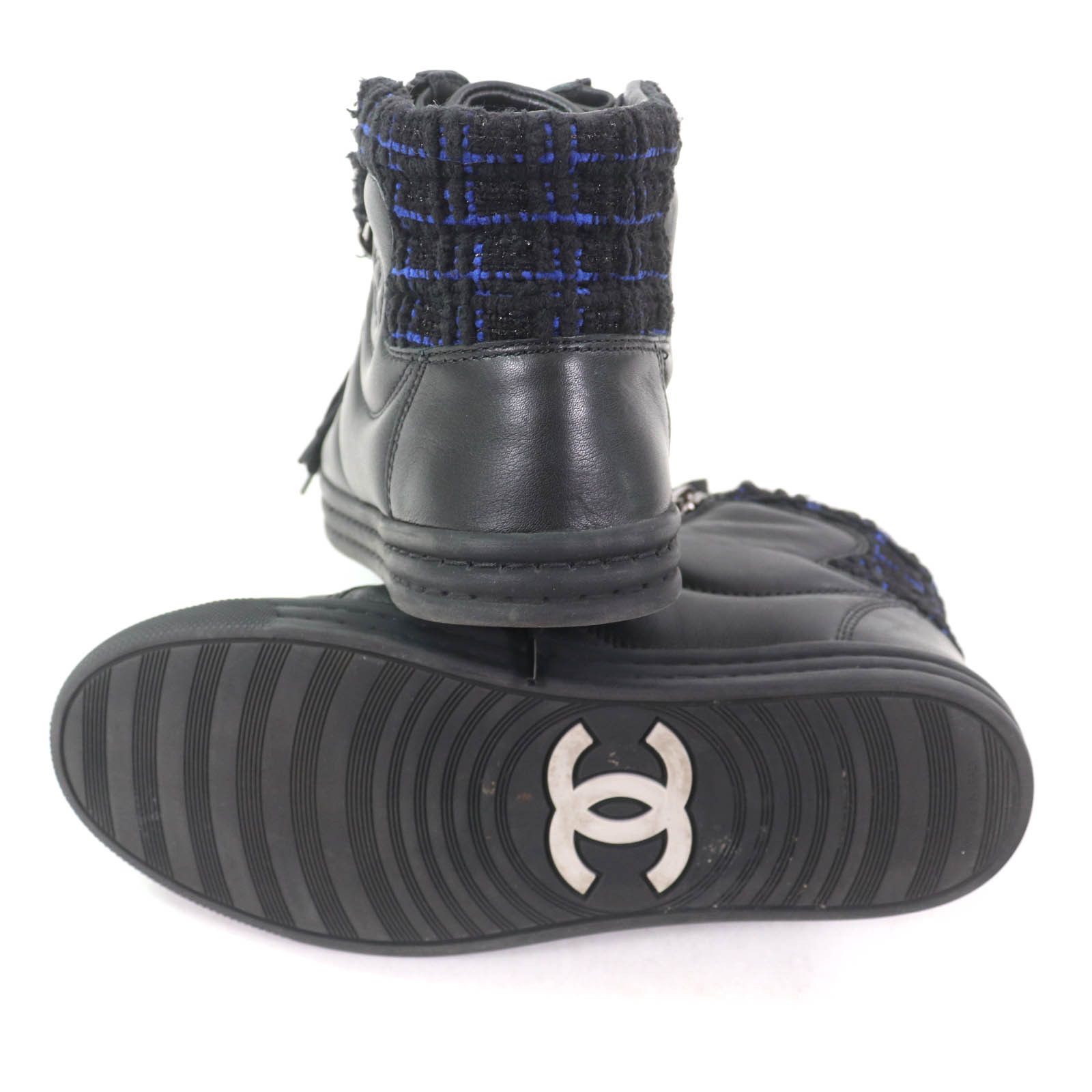 Chanel Chanel Chanel High cut Leather Sneakers Leather Shoes G31316 DUTY FREE for USA Size ONE SIZE - 6 Thumbnail