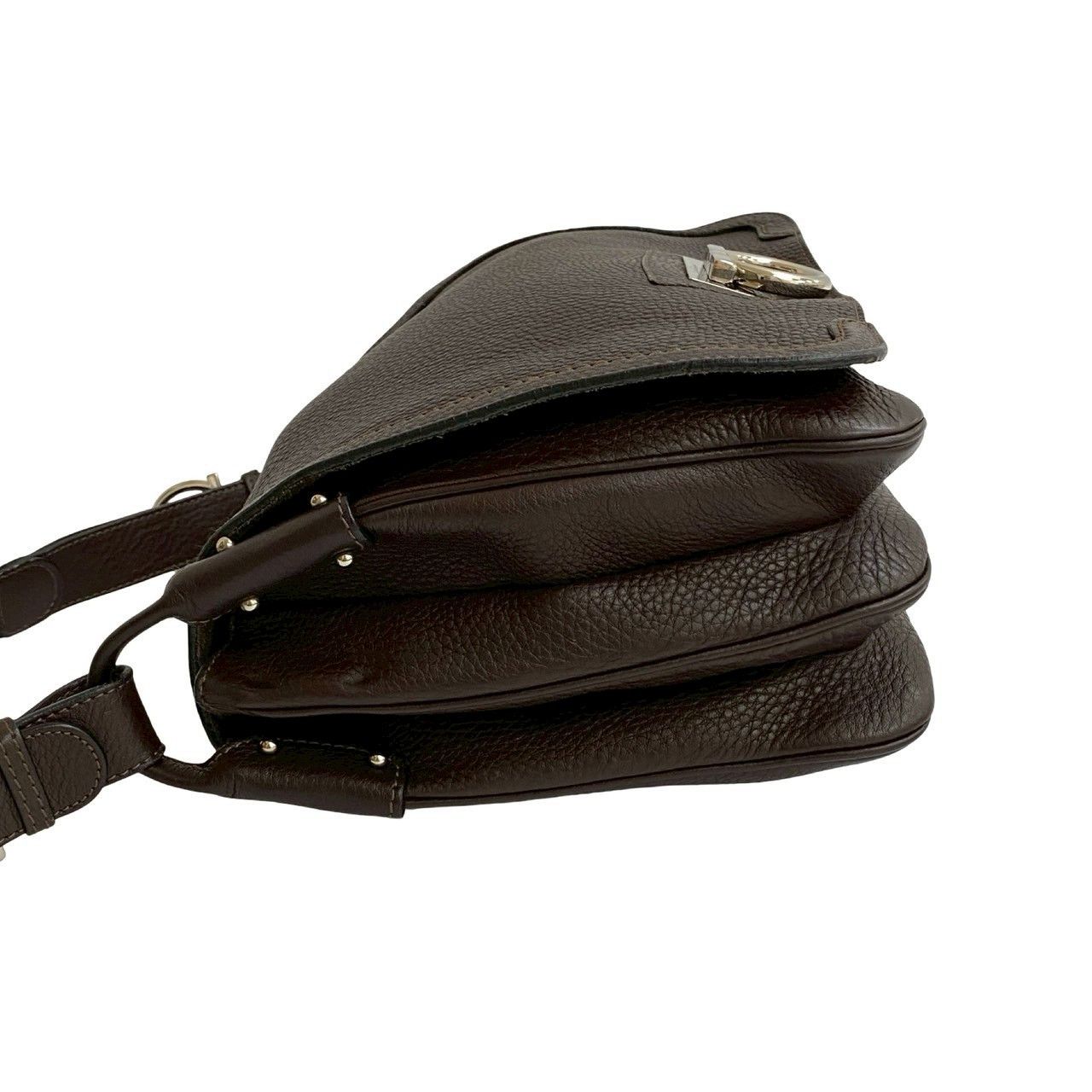 Salvatore Ferragamo Salvatore Ferragamo Salvatore Ferragamo Gancini Leather Shoulder Bag Leather Shoulder Bag Size ONE SIZE - 6 Thumbnail