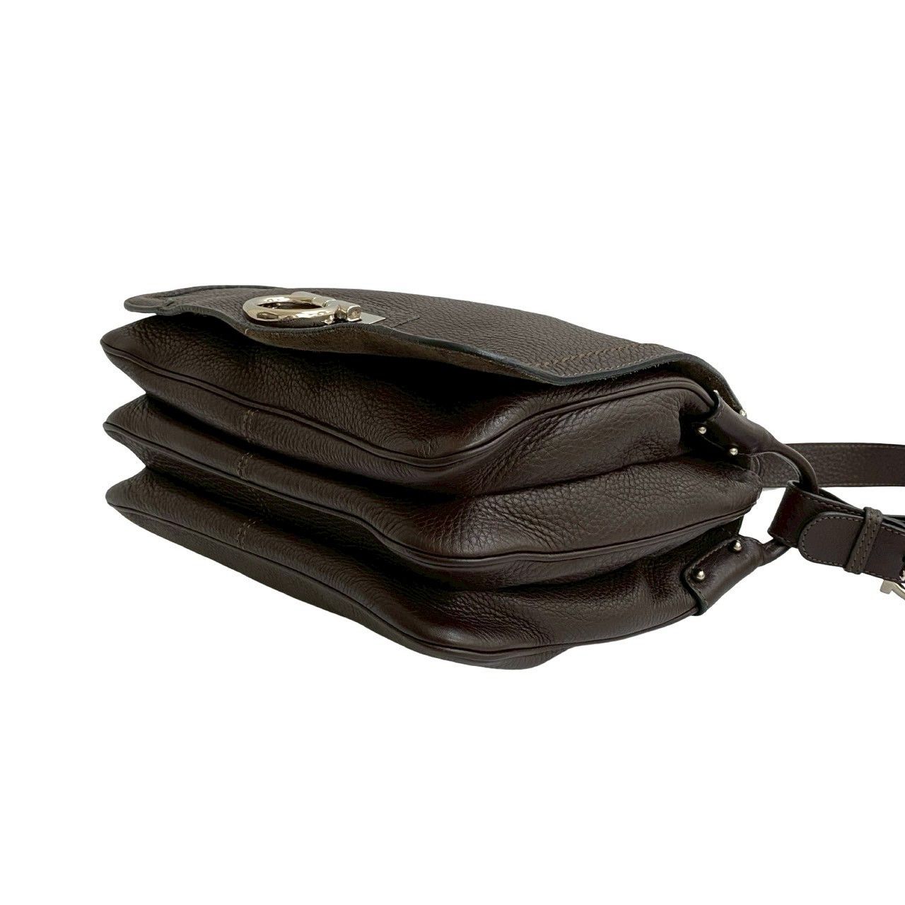 Salvatore Ferragamo Salvatore Ferragamo Salvatore Ferragamo Gancini Leather Shoulder Bag Leather Shoulder Bag Size ONE SIZE - 9 Thumbnail