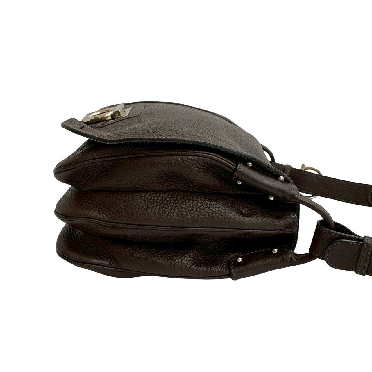 Salvatore Ferragamo Salvatore Ferragamo Salvatore Ferragamo Gancini Leather Shoulder Bag Leather Shoulder Bag Size ONE SIZE - 7 Thumbnail