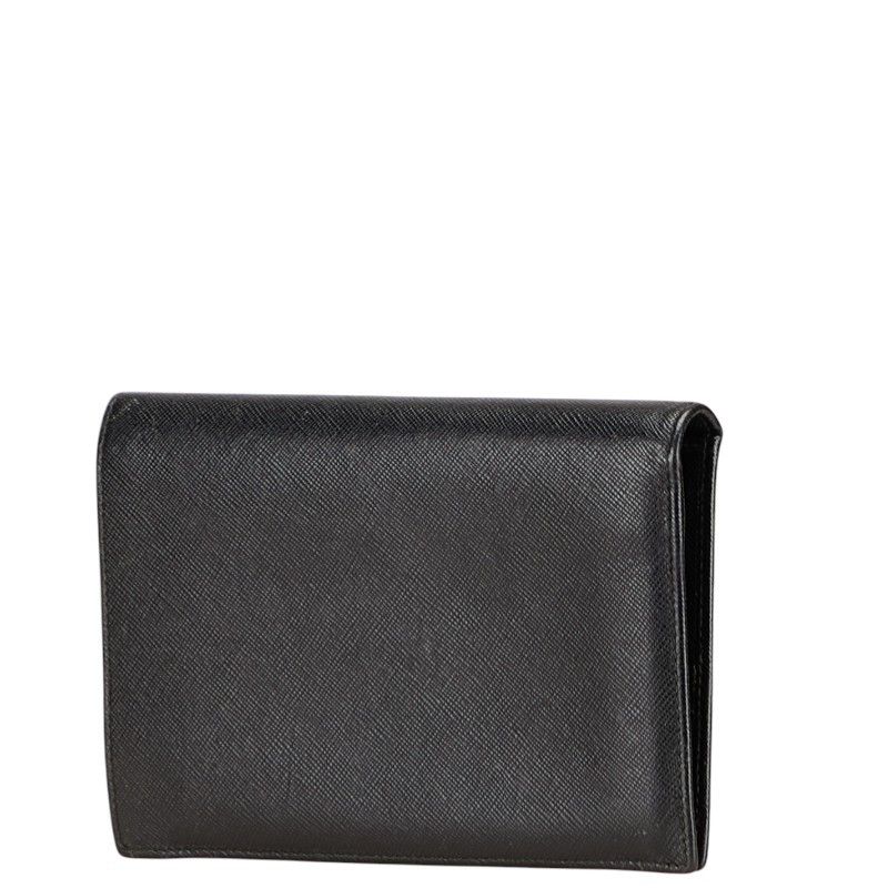 Prada Prada Prada Triangle Logo Plate Leather Wallet Leather Short Wallet Size ONE SIZE - 2 Thumbnail