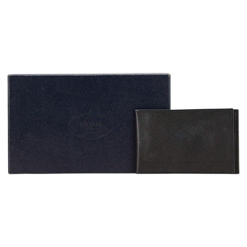 Prada Prada Prada Triangle Logo Plate Leather Wallet Leather Short Wallet Size ONE SIZE - 10 Thumbnail