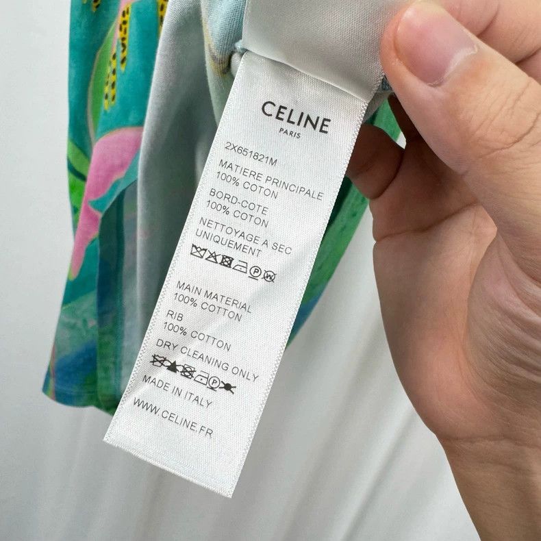 Celine Celine Palm Tree Print Short Sleeve Top Size US L / EU 52-54 / 3 - 6 Thumbnail