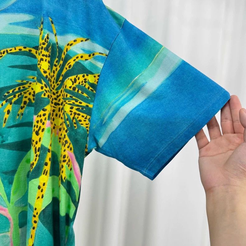 Celine Celine Palm Tree Print Short Sleeve Top Size US L / EU 52-54 / 3 - 4 Thumbnail